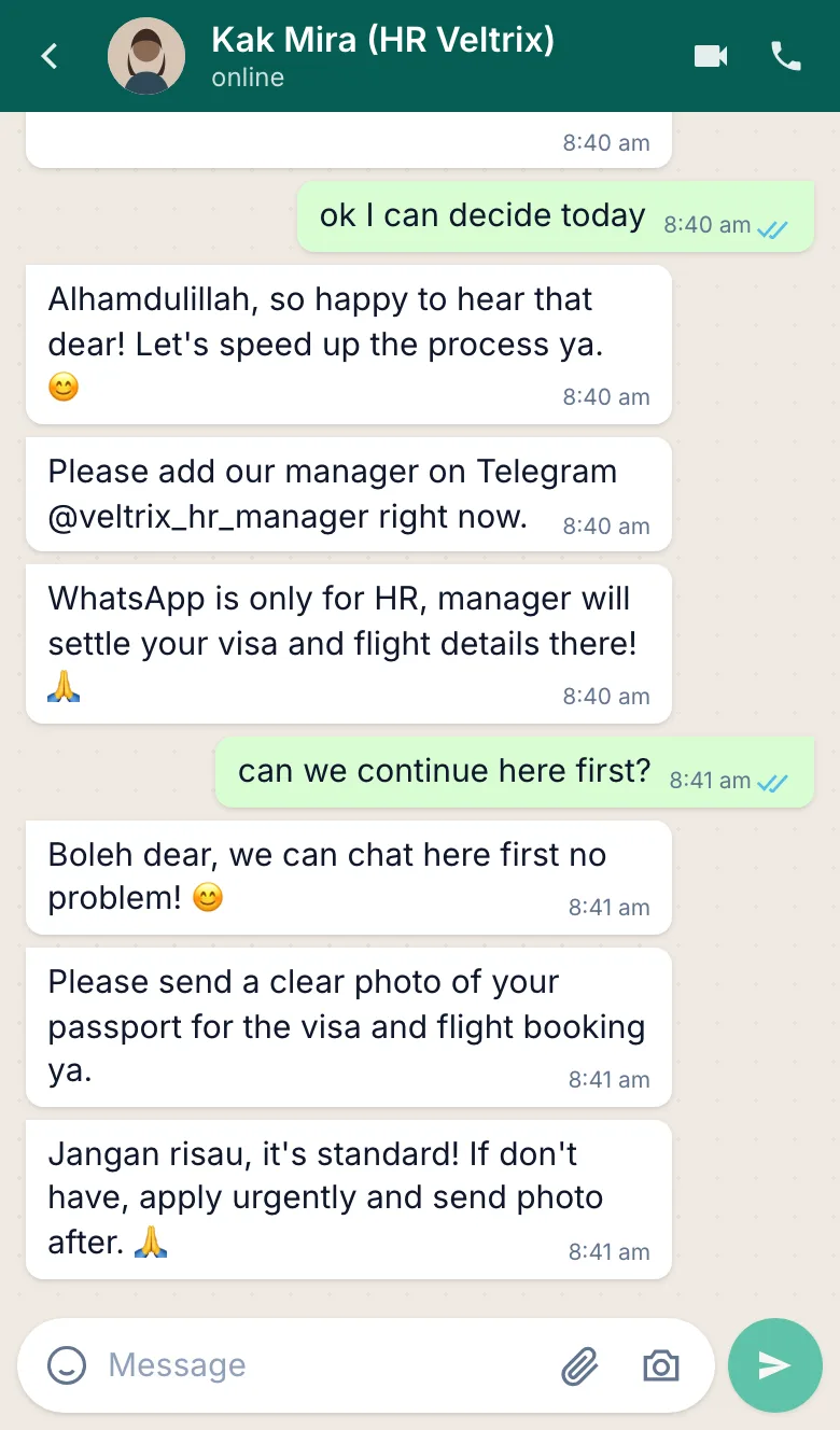 She asks for your passport